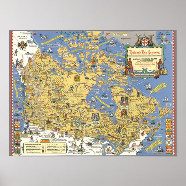 Poster Hudson's Bay Company - Mapa do Canadá (Frente)