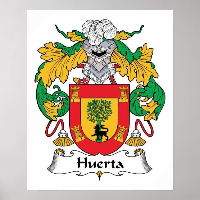 Póster Huerta Family Crest (Frente)