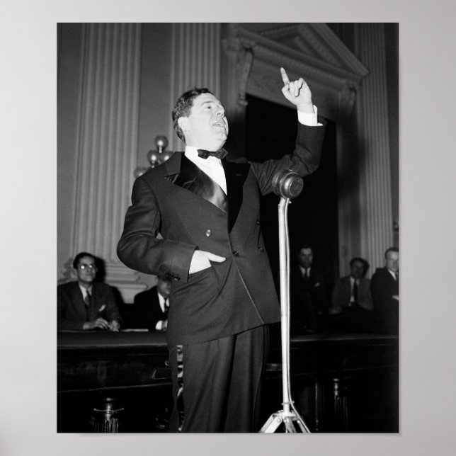 Poster Huey Long Fazendo Um Discurso - 1935 (Frente)