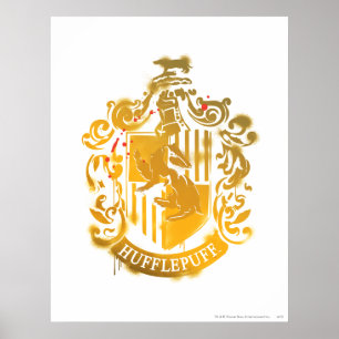Poster Hufflepuff Crest - Splattered