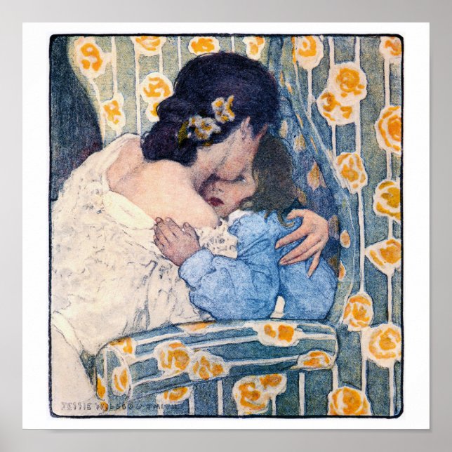 Poster Hug e Kiss, Jessie Willcox Smith (Frente)