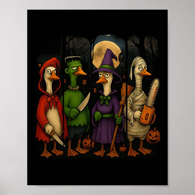 Poster Hugvyn Halloween Goose Horror Spooky Ghost Goose M (Frente)
