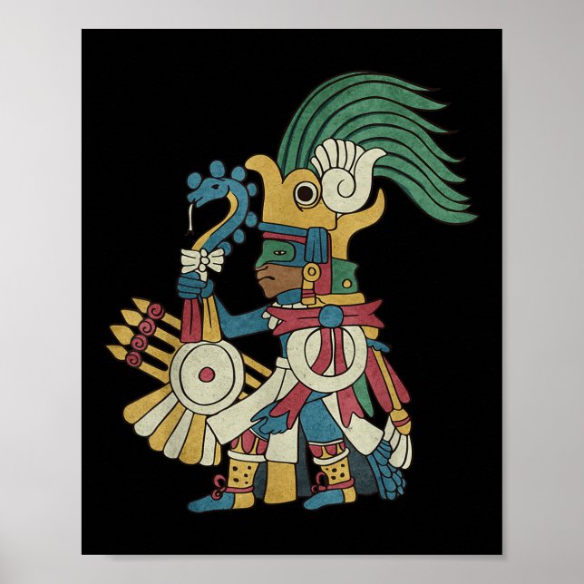 Poster Huitzilopochtli Asttec Deus Asttec Mitologia Mayan (Frente)
