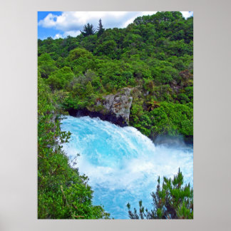 Póster Huka Falls no rio Waikato, Nova Zelândia