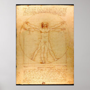 Póster Human Anatomy, Vitruvian Man by Leonardo da Vinci