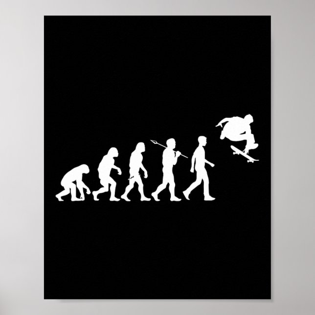 Poster Humanidade do Skate Evoluiu Para Saltar Alto Diver (Frente)