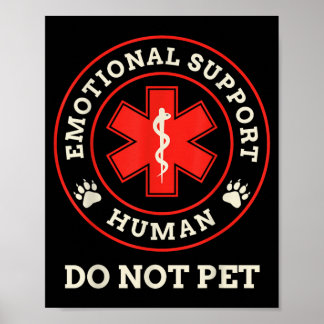 Poster Humano de Apoio Emocional Não Faça Carinho Cão de 