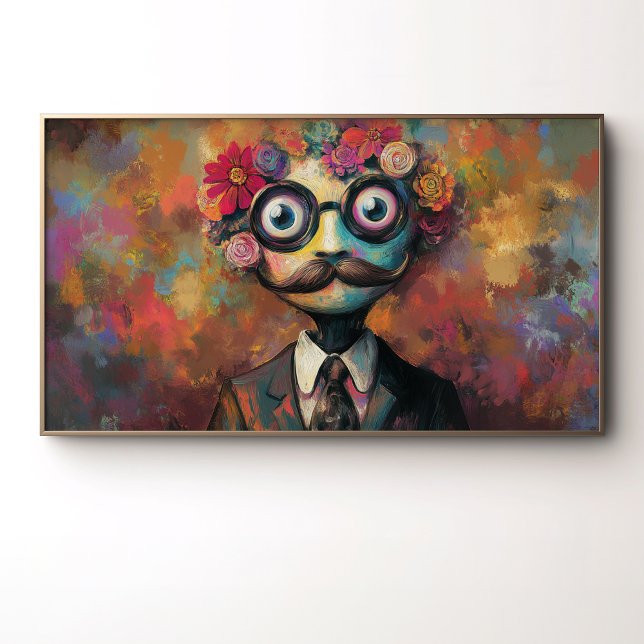 Poster Humanoide Caprichoso Com Olhos Grandes e Cabelo Fl (Criador carregado)