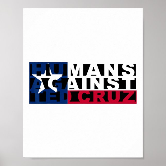 Poster Humanos Contra Ted Cruz (Frente)