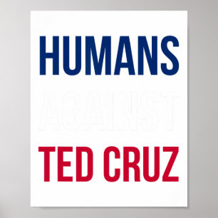 Poster Humanos Contra Ted Cruz - Bandeira do Texas