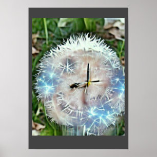 Poster Humble dandelion clock A.I. enhanced photo.
