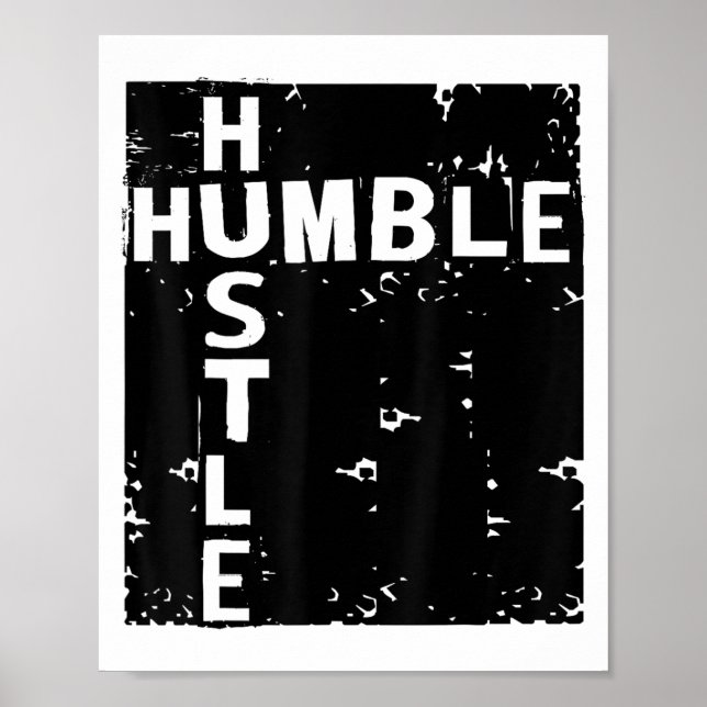 Poster Humble Hustle Insrational Motivational Entrepreneu (Frente)