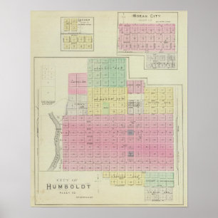 Poster Humboldt, cidade de Moran, e Laharp, Kansas