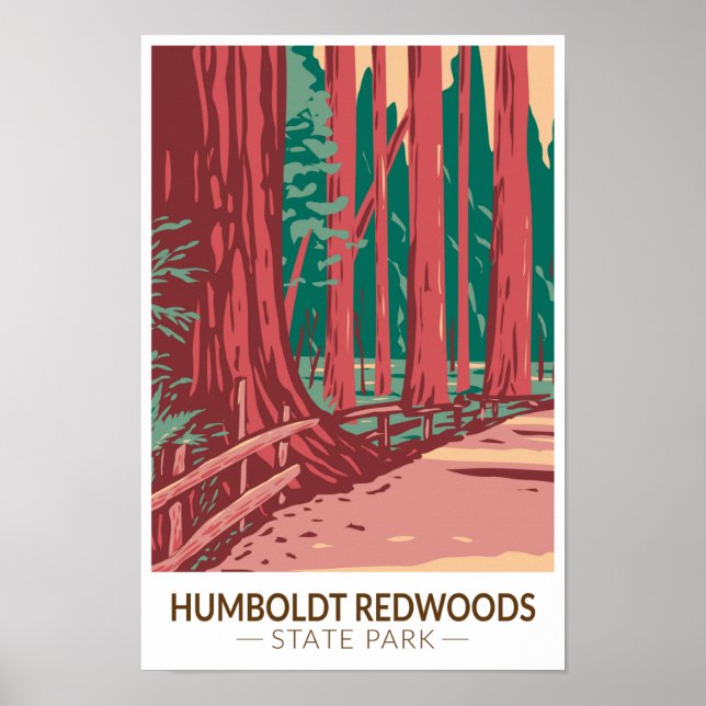Poster Humboldt Redwoods State Park Avenue dos Giants (Frente)