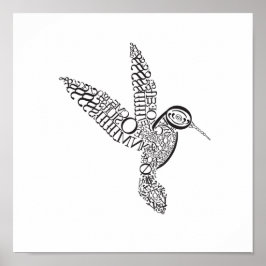 Poster Hummingbird em Baskerville