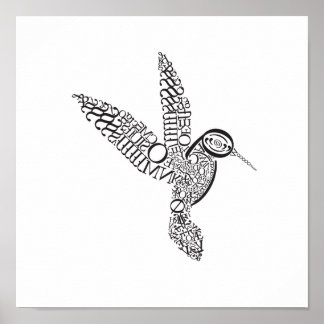 Poster Hummingbird em Baskerville