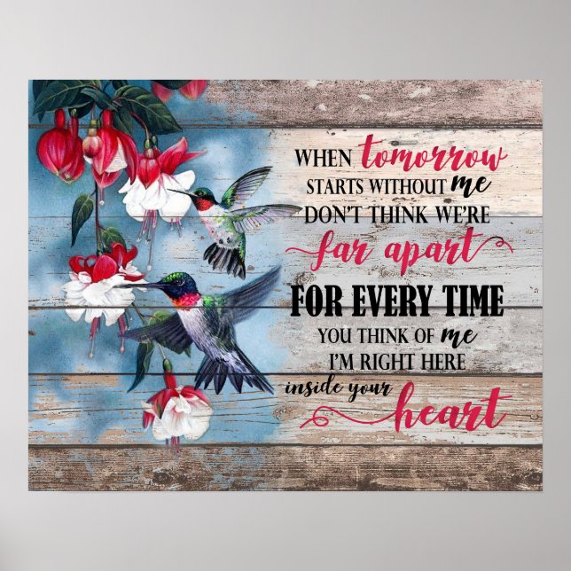 Poster Hummingbird Estou aqui Dentro do seu memorial card (Frente)