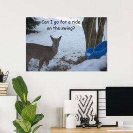Poster Humor Baby Buck Snow Blue Baby Swing