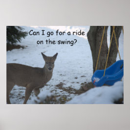 Poster Humor Baby Buck Snow Blue Baby Swing