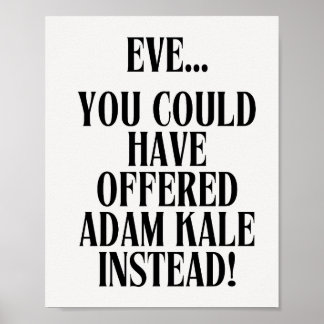 Poster Humor Bíblico Adão e Eva