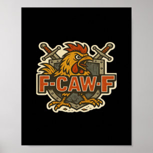 Poster Humor Corvo Engraçado F-Caw-F Gótico