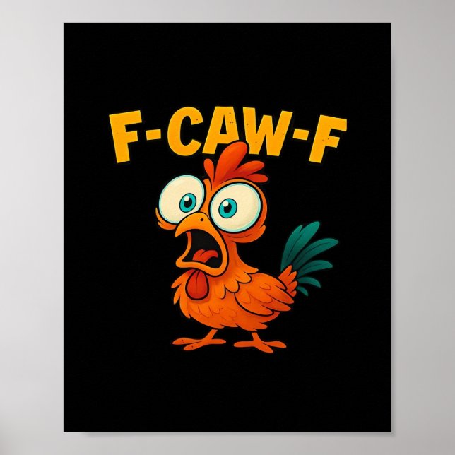 Poster Humor Corvo Engraçado F-Caw-F Gótico (Frente)