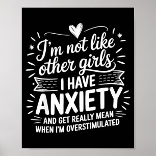 Poster Humor de Ansiedade para Mulheres com Superestimula