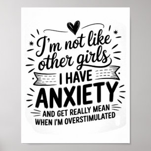 Poster Humor de Ansiedade para Mulheres com Superestimula