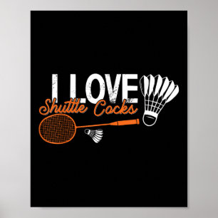 Poster Humor de Badminton Engraçado Smash Shuttle Birdie