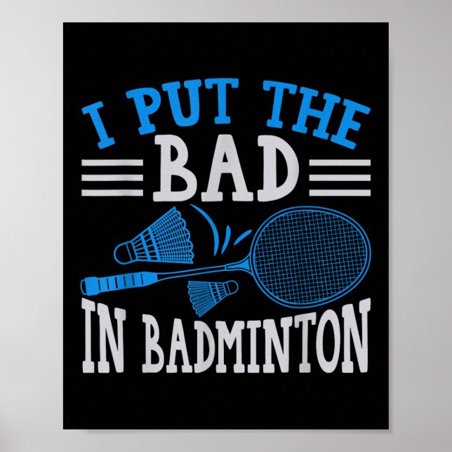 Poster Humor de Badminton Engraçado Smash Shuttle Birdie  (Frente)