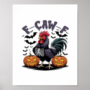 Poster Humor de Corvo F-Caw-F Gótico Engraçado