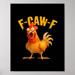 Poster Humor de Corvo F-Caw-F Gótico Engraçado Retro Lega