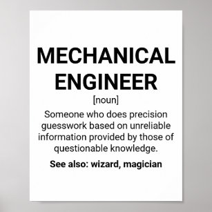 Poster Humor de definição de engenheiro mecânico