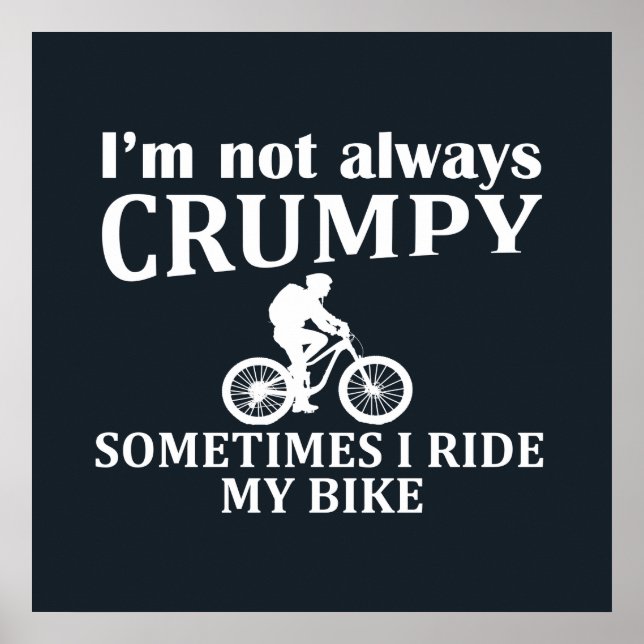 Poster Humor de MTB Mountain Biking Citação Engraçada de  (Frente)
