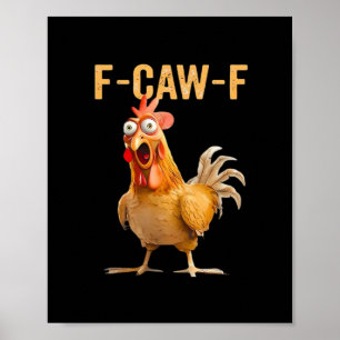 Poster Humor Divertido Gótico Corvo F-Caw-F