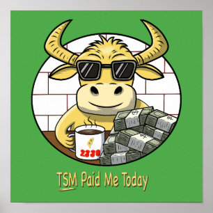 Poster Humor do Mercado de Ações Pago Hoje pela TSM de Ta