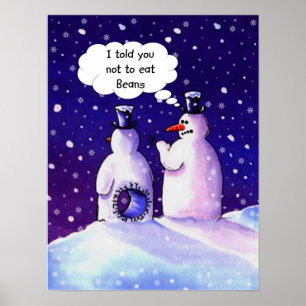 Póster Humor dos bonecos de neve