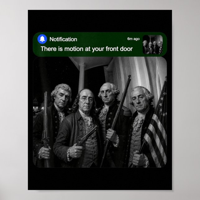 Poster Humor dos Pais Fundadores Há Movimento à Frente (Frente)