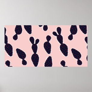 Poster Humor e tom doces, sem costura, de cacto,