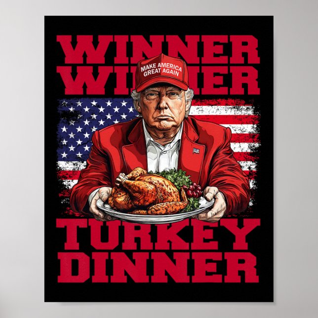 Poster Humor Engraçado Vencedor do Trump Janta Turquia (Frente)