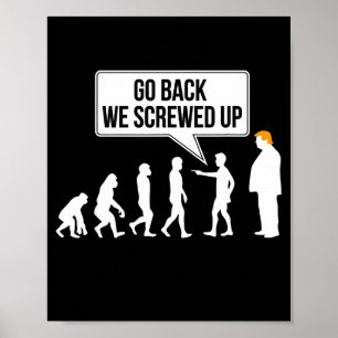 Poster Humor político engraçado anti-Trump evolução