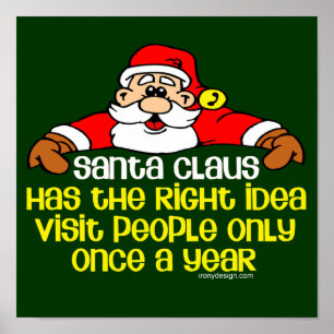 Póster Humor social do papai noel (escuro)