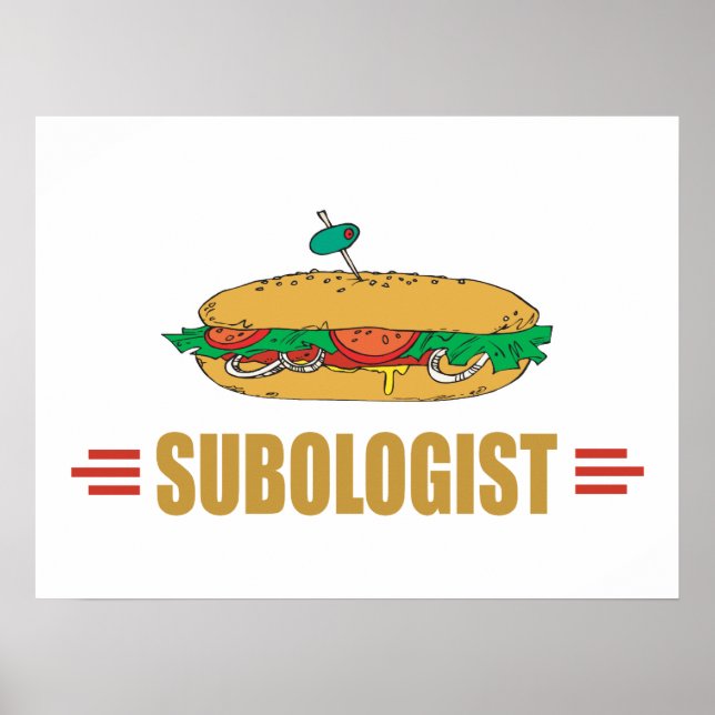 Póster Humorous Sub Sandwich Hoagie Lover (Frente)