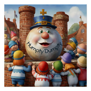 Póster Humpty Dumpty bersert rhyme watercolor em