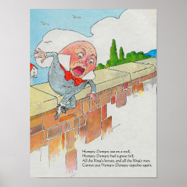 Poster Humpty Dumpty em Wall Madre Goose Nursery Rhyme