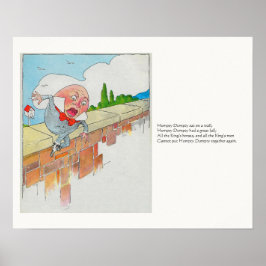 Poster Humpty Dumpty em Wall Madre Goose Nursery Rhyme