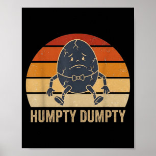 Poster Humpty Dumpty Retro Pôr-do-Sol Vintage Rima Infant