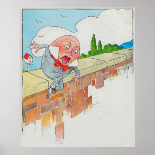 Póster Humpty Dumpty sentou-se numa parede