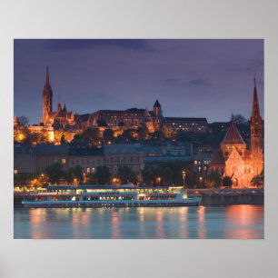 Poster HUNGRIA, Budapeste: Castle Hill, Igreja Calvinista