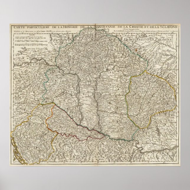 Póster Hungria, Romênia, Europa (Frente)